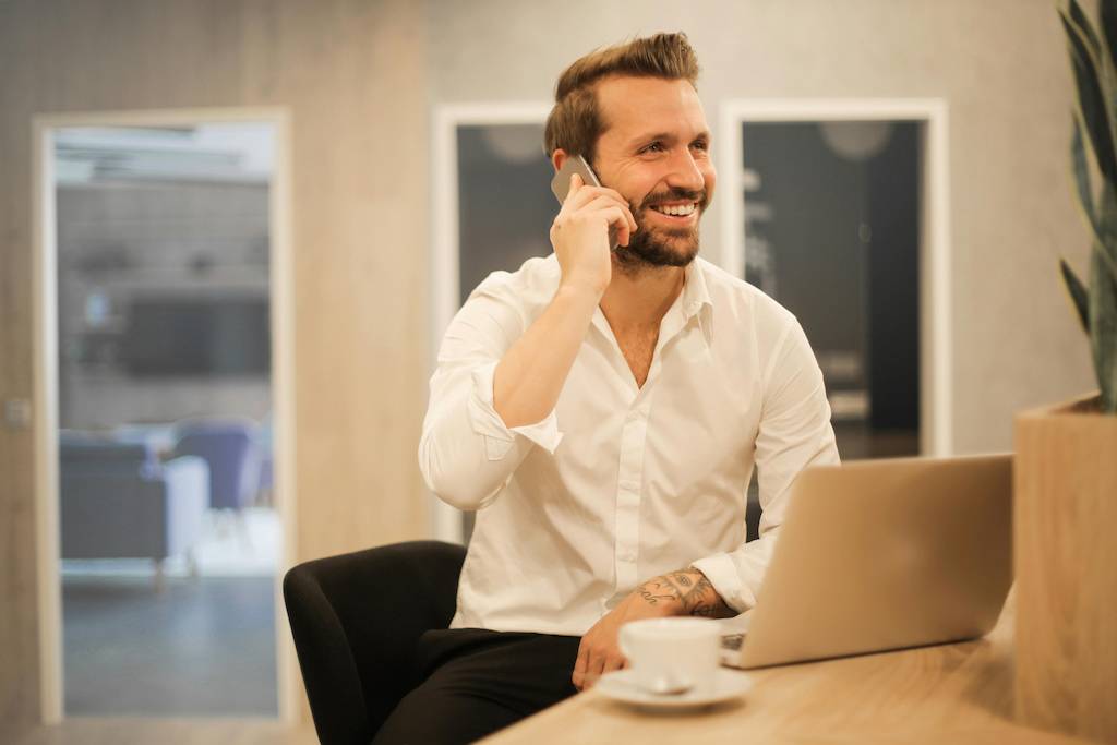 Guy talking on phone